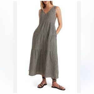 Marine Layer Corinne Striped Maxi Dress Sz Large
